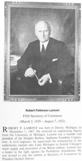 Robert Patterson Lamont, 1867 - , fifth Secretary of Commerce. Picture