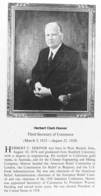 Herbert Clark Hoover, 1874 - , third Secretary of Commerce. Picture