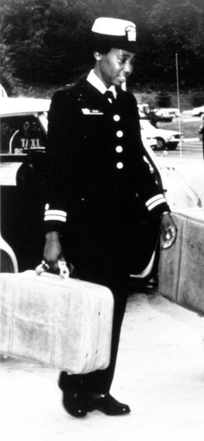 Lieutenant Evelyn Fields on the road. Picture