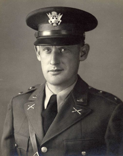 Lieutenant David Whipp, in Army uniform, became the most decorated C&GS officer of WWII. Picture