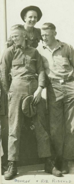 George ___, ??, and Riz Risvold on the way to Alaska for triangulation work on party of Bill Scaife. Picture