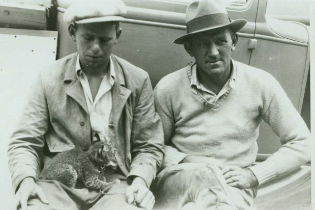 Floyd Risvold thinking over whether he really wants to pet a wildcat kitten. Picture