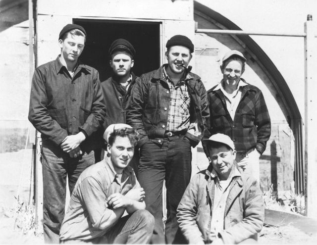 Crew of SHORAN shore camp off EXPLORER. Picture