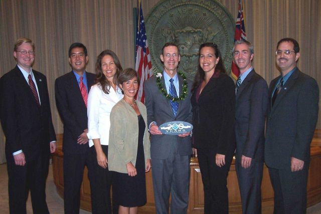Event marking signing of the Northwestern Hawaiian Islands Marine National Monument Memorandum of Agreement in the office of Hawaii Governor Linda Lin Picture