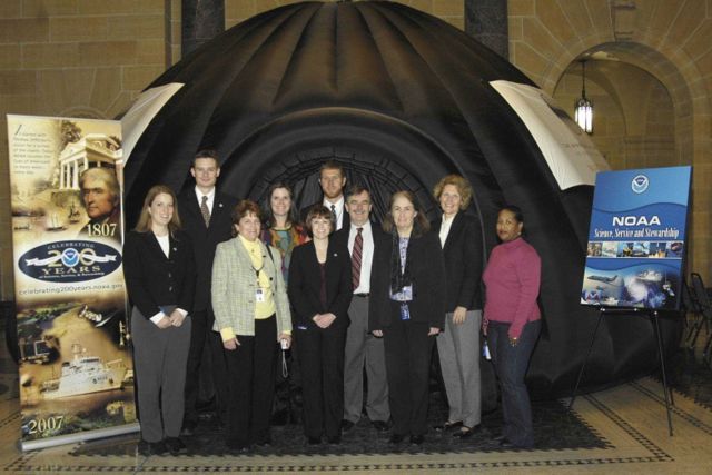 NOAA Education Office with imagery and data visualization demonstration at Department of Commerce Hoover Building Picture