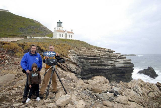 Retracing George Davidson's footsteps on Point Conception are film team members Director John Brooks, NOAA NMS West Coast Region Maritime Heritage Coo Picture