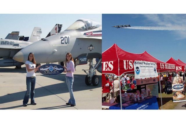 The National Weather Service participated in the Beaufort South Carolina Marine Corps Air Station Blue Angel Air Show which attracted 100,000 visitors Picture
