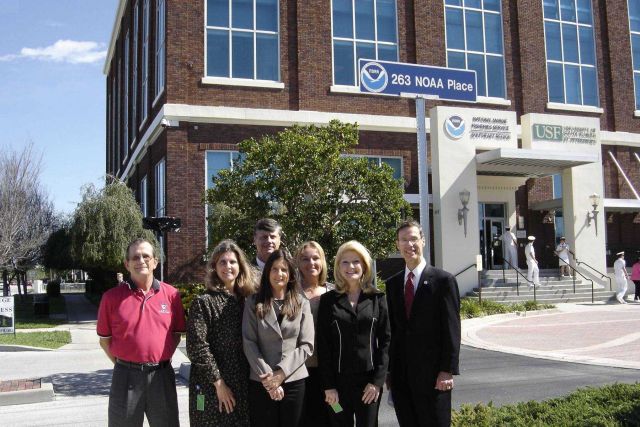 The NOAA NMFS Southeast Regional Office unveiled their new address, 263 NOAA Place, with the help of NOAA Administrator VADM Conrad Lautenbacher and R Picture