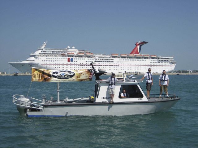 Several members of the Office of Coast Survey ad hoc SPOT (Special Projects Operations Team aboard the NOAA Survey Vessel S3004 during an integrated O Picture