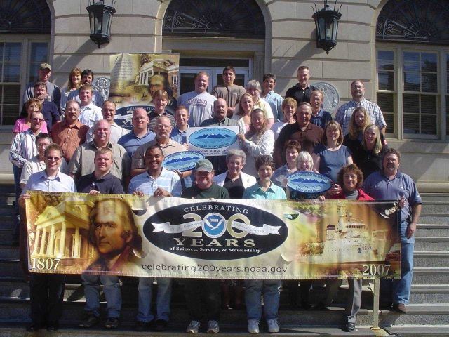 Following a severe weather safety presentation by John Paul Martin (Front-far left), Warning Coordination Meteorologist at NOAA's NWSFO in Bismarck, p Picture