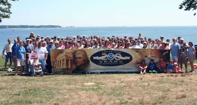 Employees from NOAA Fisheries Service's Northeast Regional Office get together to celebrate NOAA's 200 years of science and service Picture