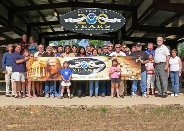 The National Data Buoy Center commemorates NOAA's 200th celebration with a catfish fry attended by NDBC and its technical services contractor, Science Picture