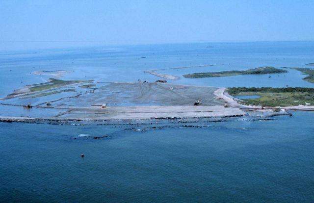 An aerial view from the west end looking at the first part of the project. Picture