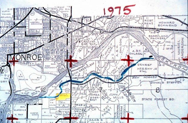 A map shows the location of Haskell Slough as it existed in 1975. Picture