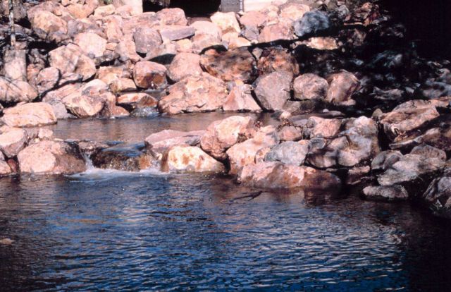 The completed fish pools, this image clearly shows how easily fish can now navigate the creek. Picture