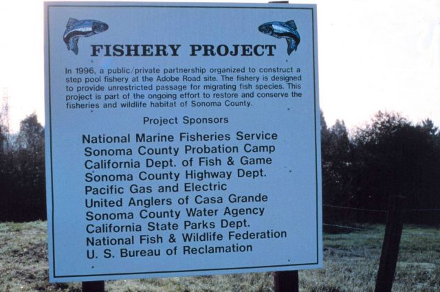 A sign to commemorate the project sponsors Picture