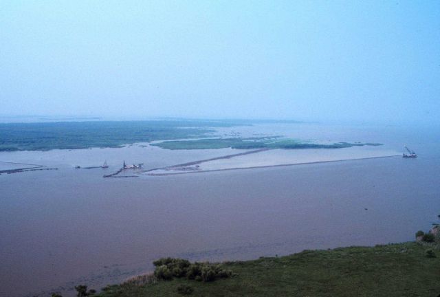 The spilt of a tributary channel shows the beginning of a delta lobe Picture