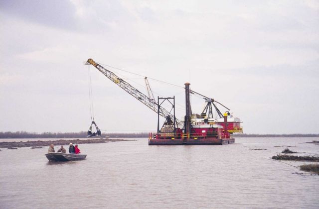 The bucket dredge at Natal Channel. Picture