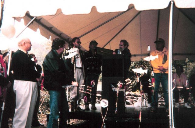 The dedication event at Roy's Dam. Picture
