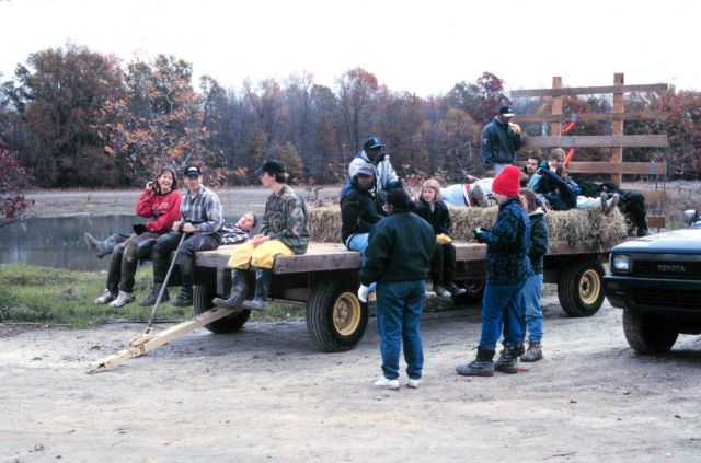 Volunteers take a hard earned break at the restoration site. Picture