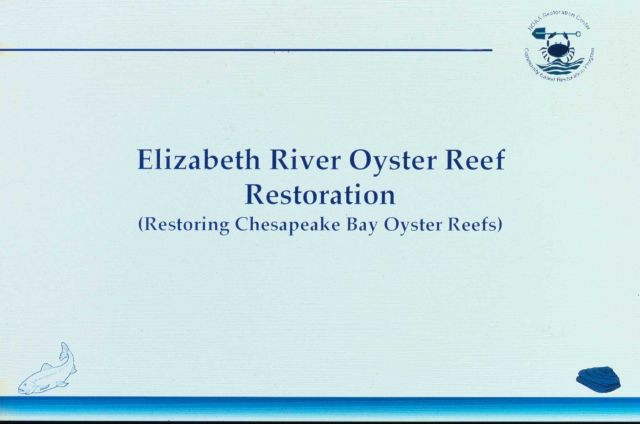A slides describing the oyster reef seeding project. Picture