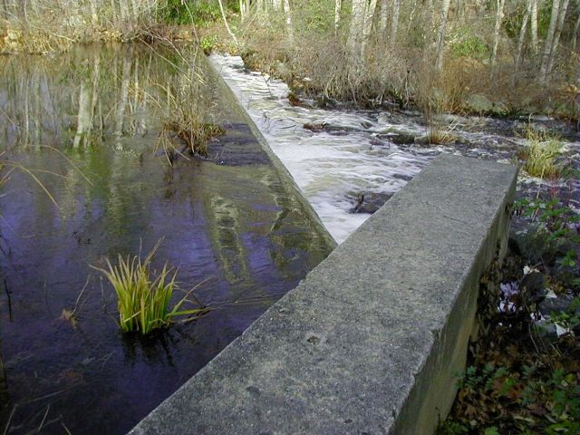 The lip of the dam before restoration. Picture