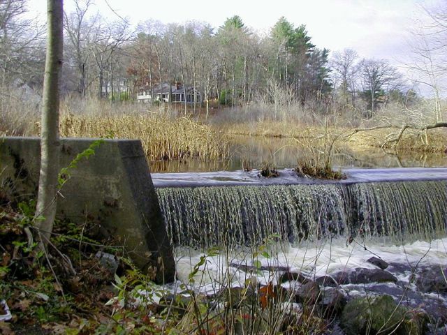 A close up of the Parker River Dam before restoration Picture