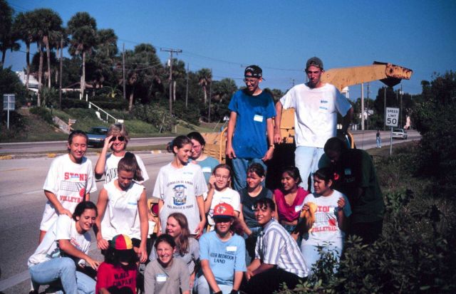 A local school group poses after the removal effort Picture