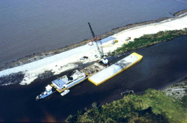 Shoreline stabilization was undertaken to protect the beach at Point Au Fer Picture
