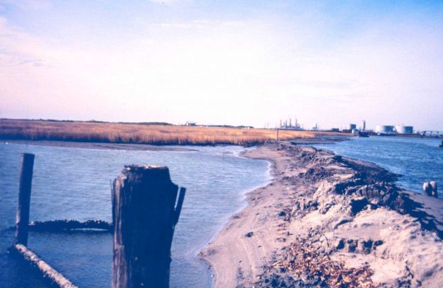 A berm, early restoration/construction. Picture