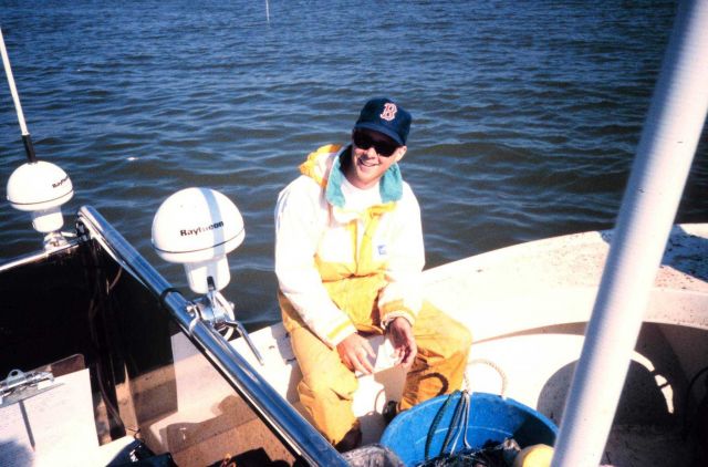 Chris Doley, of NOAA, en route to begin sample sorting. Picture