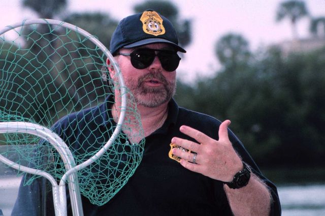 A National Marine Fisheries Service enforcement officer volunteer at the clean-up. Picture
