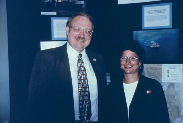 James Burgess, former director of the Restoration Center and Sally Yozell , former Deputy Assistant Secretary for NOAA, attend a ceremony to dedicate  Picture