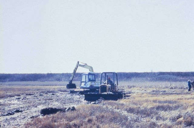 Widening the marsh channels at Sachuest Point Marsh. Picture