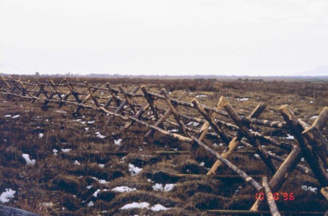 A close-up of the fencing type used at the Little Eightmile Ranch site. Picture
