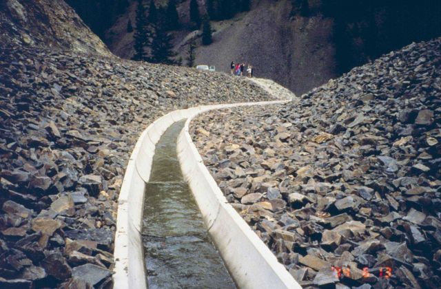 The top of the West Fork Tailing Facility, looking downstream Picture