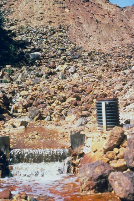 Acid stream mine drainage at iron Mountain Mine. Picture