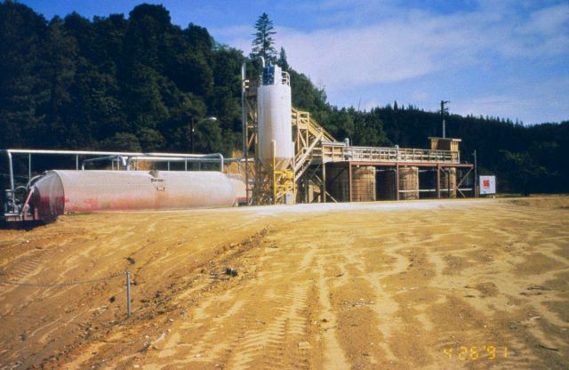 A treatment plant to treat acid water at, 140 gallons per minute gpm. Picture