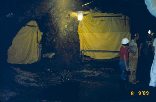 The second in a series of images that shows inside of a portal that was cleaned early in the process. Picture