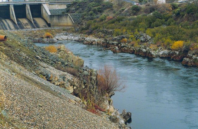 The Sacramento River below Keswick Dam, gravel replenishment area. Picture