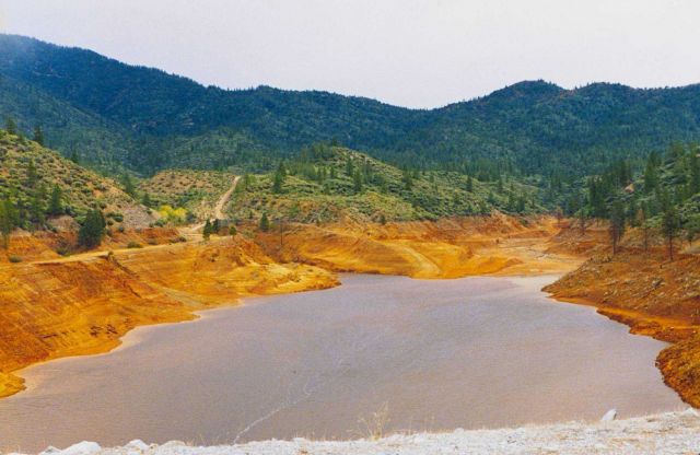 Looking upstream from Debris Dam (ph3) Iron Mountain Mine, CA Picture