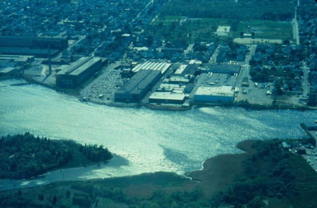 From Fairhaven, a view of New Bedford and the Aerovox facility, one of the contamination sources of PCBs. Picture
