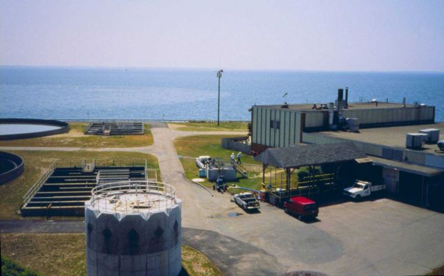 The sewage treatment plant at the southern tip of Clarks Point, now gone. Picture