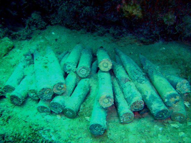 Bullets on the Sankisan Maru. Picture