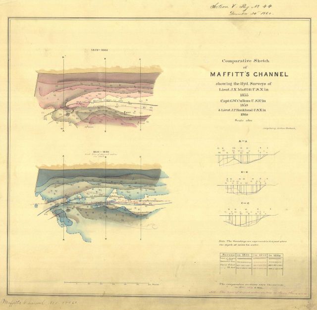 Comparative Sketch of Maffitt's Channel, showing the Hydrographic Surveys of Lieut Picture