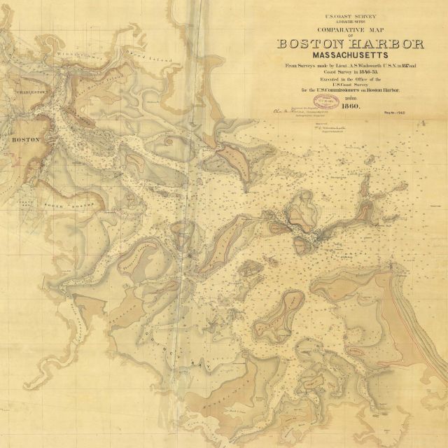 Comparative Map of Boston Harbor Massachusetts Picture