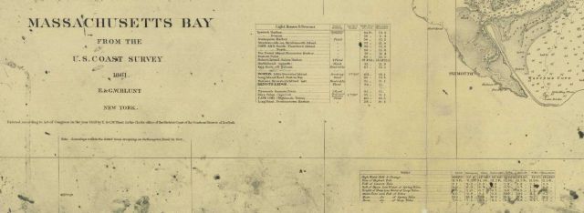 Title block to survey map of Massachusettes Bay. Picture