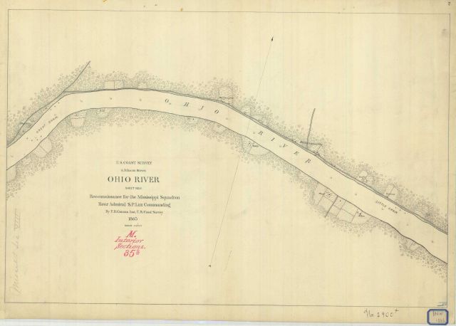Reconnaissance chart of the Ohio River near New Grand Chain, Illinois, just above the junction of the Ohio River and Mississippi River Picture