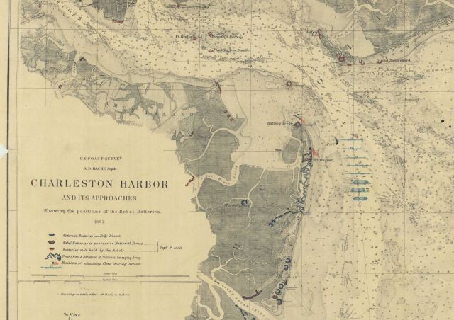 Blowup of area surrounding attack on Fort Wagner on September 7th, 1863 Picture