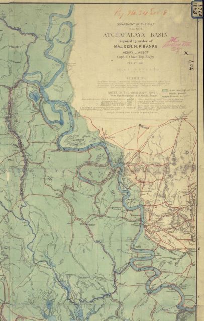 Northeast portion of the map of Atchafalaya Basin Prepared by Order of Maj Picture